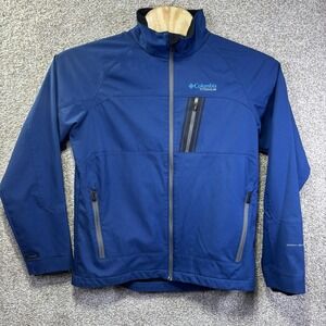 Columbia Titanium Jacket Mens Large Blue Softshell Omni-Shield Interchange Zip
